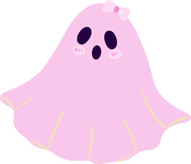 Clipart hand drawn for Halloween decoration, ghost. cute hand drawn design for print, wallpaper, fabric design and deco celebration. Vector file.
