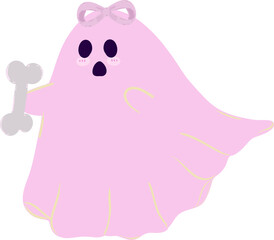 Clipart hand drawn for Halloween decoration, ghost. cute hand drawn design for print, wallpaper, fabric design and deco celebration. Vector file.
