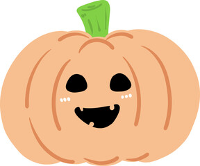 Clipart hand drawn for Halloween decoration, pumpkin. cute hand drawn design for print, wallpaper, fabric design and deco celebration. Vector file.

