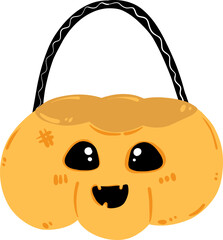 Clipart hand drawn for Halloween decoration, pumpkin. cute hand drawn design for print, wallpaper, fabric design and deco celebration. Vector file.

