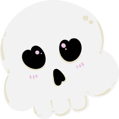 Clipart hand drawn for Halloween decoration, skull. cute hand drawn design for print, wallpaper, fabric design and deco celebration. Vector file.

