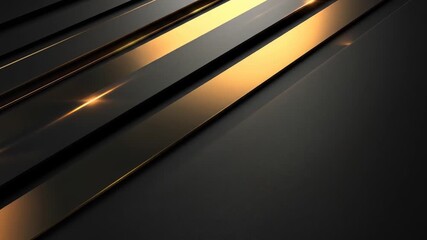 Dynamic Gold and Black Abstract Stripes Video Background