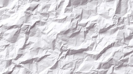 Recycled crumpled white paper texture background. Wrinkled and creased abstract backdrop, wallpaper with copy space, top view.