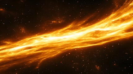 Obraz premium Fiery cosmic nebula streaks across the void.
