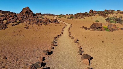 A Stunning Desert Landscape featuring a Scenic Pathway along with Unique Rock Formations