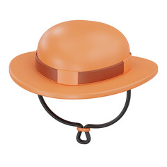 3D safari or bucket hat icon for camping
