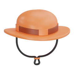 3D safari or bucket hat icon for camping