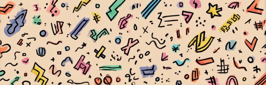 Abstract, colorful, and playful graphic design pattern