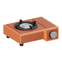 Fototapeta premium 3D portable camping stove icon for cooking