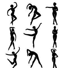 Fototapeta premium Attractive Woman Posing Silhouettes