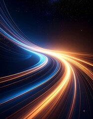 Abstract Light Trails Curve in Space
