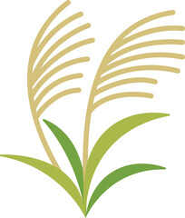 秋のすすきのアイコンのイラスト