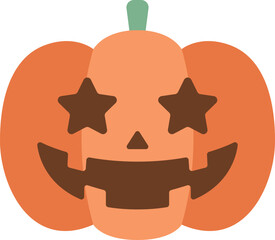 目が星の、カボチャのおばけのアイコンのイラスト
