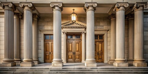 Obraz premium Classical entrance with stone columns of historic building