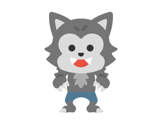 狼男のキャラクターのアイコンのイラスト
