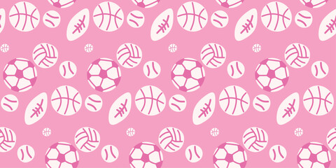 Ball seamless pattern background. Ball illustration pattern. Ball sports background. Perfect for fabrics, textile, wallpaper, and decor.
