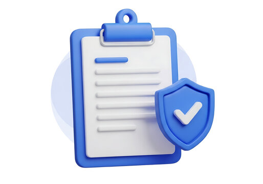 3d clipboard with shield and checkmark for security png