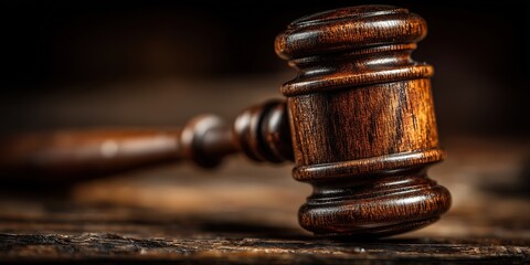 Close-up of a judge's gavel