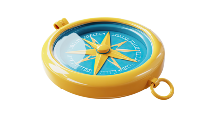 navigation compass 3d rendering on white background