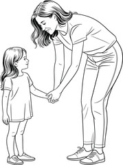 Mother and child holding hands sharing a tender moment together