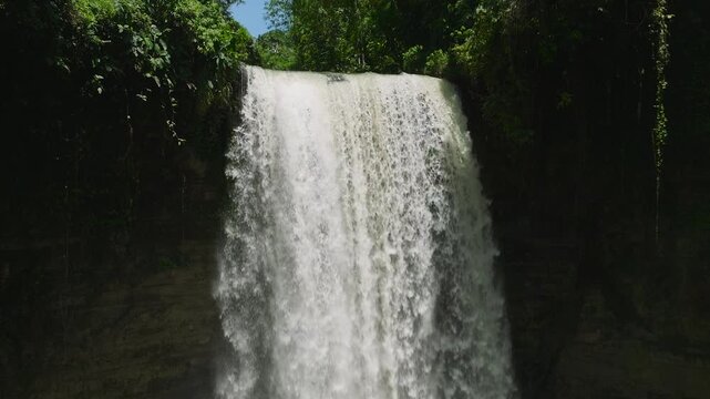 Waterfall in the jungle. Seven Falls in the rainforest. Lake Sebu. Mindanao, Philippines.