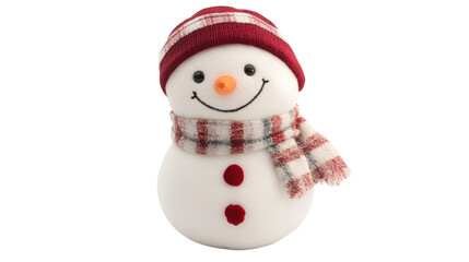 plush snowman on white background