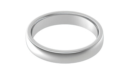silver wedding ring on white background