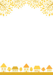 穏やかな秋の風景イラスト