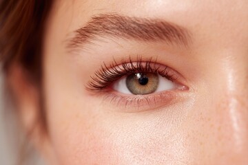 Close-up of captivating eye highlighting unique green hue and de