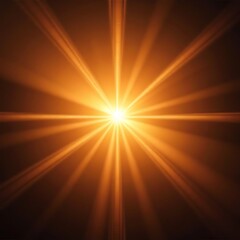 Fototapeta premium Bright Orange Sunburst Light Effect with Radial Rays and Bokeh