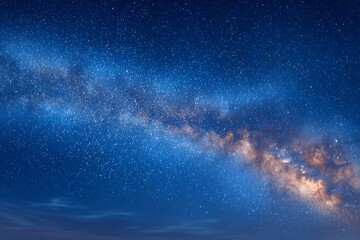 Fototapeta premium Majestic Milky Way galaxy stretches across the night sky with cosmic wonder, and stars.