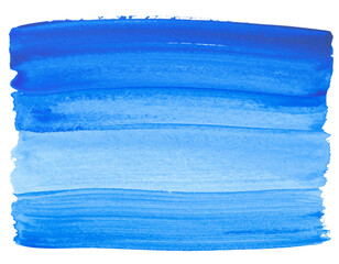 Fototapeta premium Vertical Blue Watercolor Paint Stroke, Bold and Thick, Isolated on Transparent Background