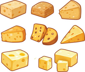 Cartoon Cheese Variety