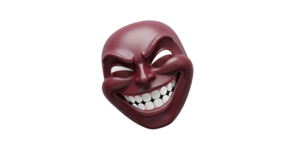 Red Mask with Grinning Face and White Teeth.