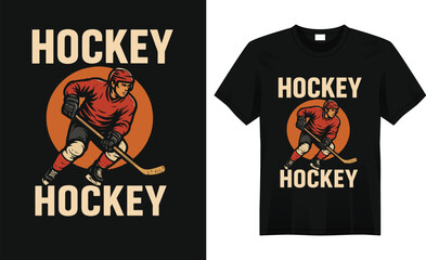 “Bold hockey-themed t-shirt featuring crossed sticks, puck, and dynamic ice-rink elements, symbolizing speed, teamwork, and passion for the game.”