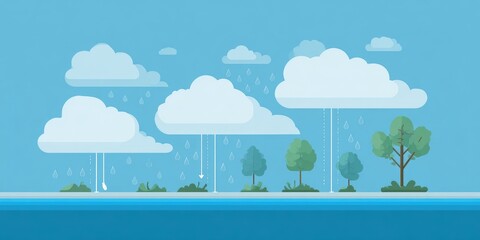 Fototapeta premium Water cycle illustration