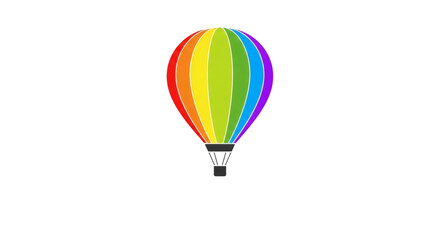 Obraz premium Colorful hot air balloon against a black background, rainbow pattern