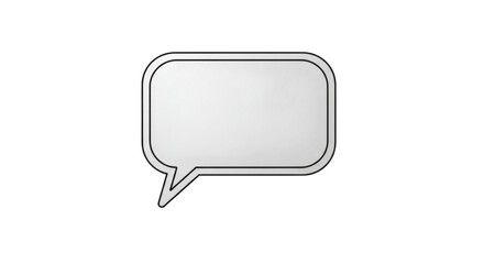 Naklejka premium Blank speech bubble with black outline on a solid black background
