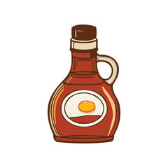 Cartoon Syrup Bottle Vector Illustration