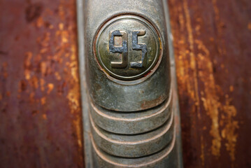 Number 95 on an old truck hood