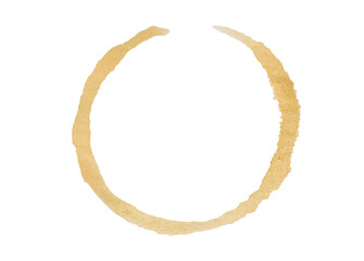 Brown coffee cup stain ring mark on transparent background ideal for adding a realistic touch to des