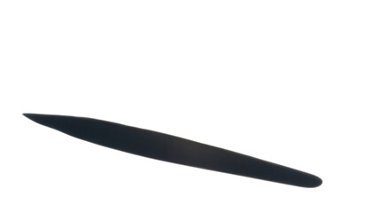 Obraz premium Sharp kitchen knife on a black background isolated and close-up view