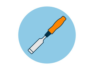 Chisel icon. Tool construction vector icon. Flat illustration concept.