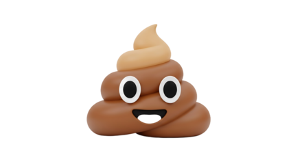 Smiling Poop Emoji with Googly Eyes and Swirl.