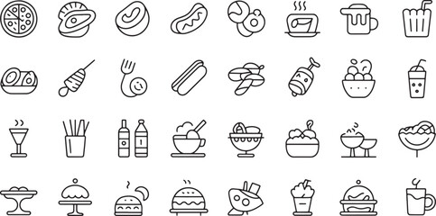 Delicious Food Icons Extensive Collection of Culinary Delights in Vector Format