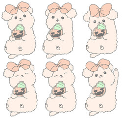 Toy poodle holding a Halloween cookie