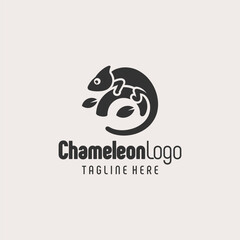 Geometric Chameleon Black White Logo