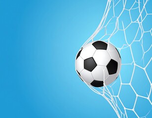Obraz premium Soccer ball entering a goal net
