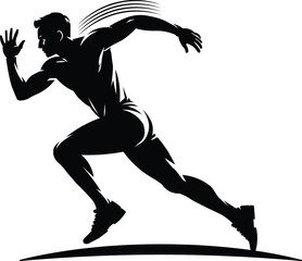 Powerful Silhouette of a Sprinter in Motion Athleticism and Speed