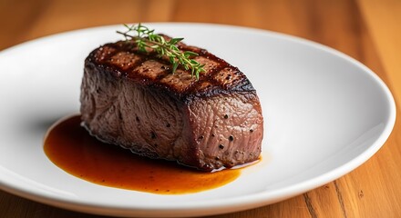 Grilled Steak on a Plate.